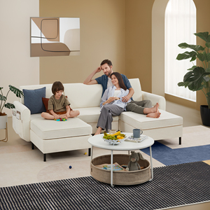 <span class=keywords><strong>SONGMICS</strong></span> <span class=keywords><strong>HOME</strong></span> grand canapé moelleux ensemble meubles blanc canapé modulable canapé U forme salon canapé ensemble - Product Image 1