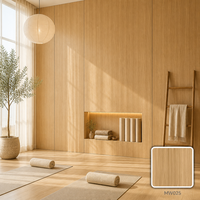Panneau mural en WPC imitation bois de teck, revêtement imperméable pour intérieur, idéal pour les hôtels, les bureaux, les halls d'accueil, les villas