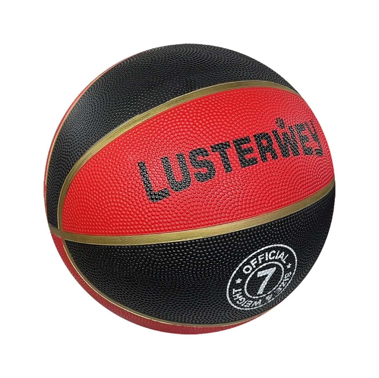 Bola Basket hitam 29.5 komposit permainan latihan ukuran 7 resmi kustom