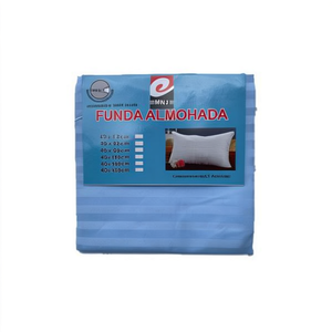 Housse de coussin et taie d'oreiller rectangulaire bleue 45x80 cm 100% polyester tissé uni FUNDA ALMOHADA pour usage domestique avec fermeture enveloppe - Product Image 2