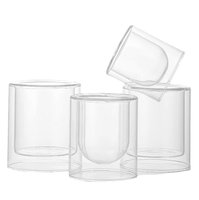 Bougie parfumée soufflée à la main Bougeoir en verre borosilicaté de luxe à double paroi pour bougie avec couvercle pour la décoration de la maison
