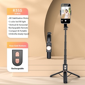 Giá Ba Chân Cao Cấp R35s 44 Inch Siêu Dài Gậy Chụp Ảnh Tự Sướng Từ Xa Có Thể Sạc Lại Bộ Ổn Định Gimble 1 Trục Có Đèn LED - Product Image 3