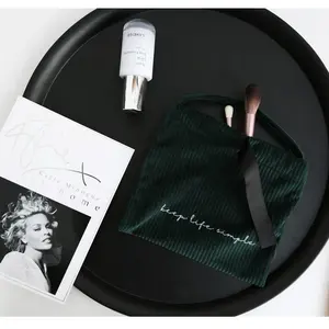 Sacchetto di velluto personalizzato per gioielli di lusso borsa con coulisse con manico regalo di fascia alta con Logo personalizzato stampato
