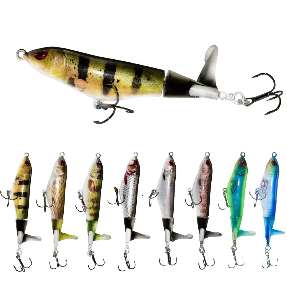 ODS cazibesi Whopper Popper 15.3G/11cm yapay sert yem yumuşak dönen kuyruk Topwater pervane balıkçılık Lures