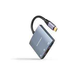 conversor <b>usb</b>-<b>c</b> a <b>hdmi</b>, <b>usb</b> 3.0 y <b>usb</b>-<b>c</b> pd, 15 cm, ideal para conectar dispositivos a pantallas externas y transmitir datos. - Product Image 1