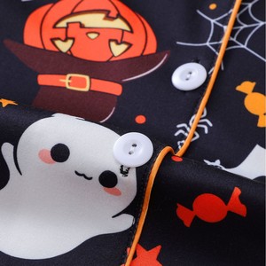 Set pigiama di Halloween per adulti, due pezzi, camicia con bottoni, pantaloncini, stampa zucca, fantasma, pipistrello, abbigliamento da notte, cosplay - Product Image 4