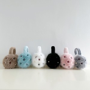 Enfants enfants filles mignon pliable noir <span class=keywords><strong>blanc</strong></span> rose couleur menthe bloquant pompon fausse <span class=keywords><strong>fourrure</strong></span> <span class=keywords><strong>cache</strong></span>-oreilles extérieur <span class=keywords><strong>cache</strong></span>-oreilles pour les étudiants - Product Image 3