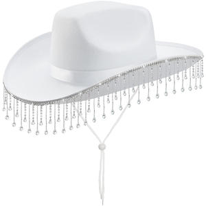 Nuevo Producto, <span class=keywords><strong>Sombrero</strong></span> de <span class=keywords><strong>Vaquero</strong></span> de Moda para Fiestas, <span class=keywords><strong>Sombrero</strong></span> de Jazz para Fiestas Musicales, <span class=keywords><strong>Sombrero</strong></span> de <span class=keywords><strong>Vaquero</strong></span> Occidental de Fieltro - Product Image 4