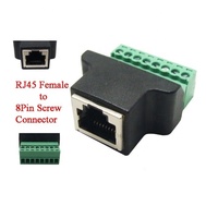 Adaptateur de remplacement DC RJ45 à bornes à vis, connecteur de câble Ethernet 8 broches mâle pour CCTV DVR avec matériau ignifuge pour PC