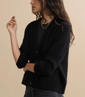 70% Wolle 30% Kaschmir Rippstrick Damen-Cardigan Klassischer Damen-Pullover