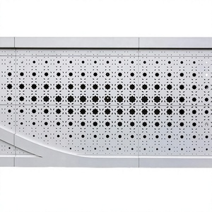 Minimalist Aluminum <b>Curtain</b> Wall <b>Panels</b> with Perforated Star Pattern Powder Coated Exterior Design Anti Corrosion - Product Image 1