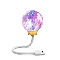 Lampe de nuit LED en forme de planète avec commande vocale, alimentation USB, lumière ambiante RGB pour chambre à coucher, chambre d'enfant, hôtel, maison