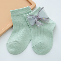 Nouveau nouveau-né bébé coton dentelle arc mignon chaussette respirant bébé enfants chaussettes douces