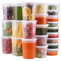 Contenedor Desechable Transparente de Plástico de 32oz, a Prueba de Fugas, Libre de BPA, con Tapa, Apto para Microondas, para Comida para Llevar, Uso en Restaurantes, Estilo Americano