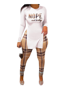 New Arrival Women <b>Summer</b> Casual Woven Two Piece Suits Letter Printed Matching Set <b>Pants</b> and Shirt - Product Image 1