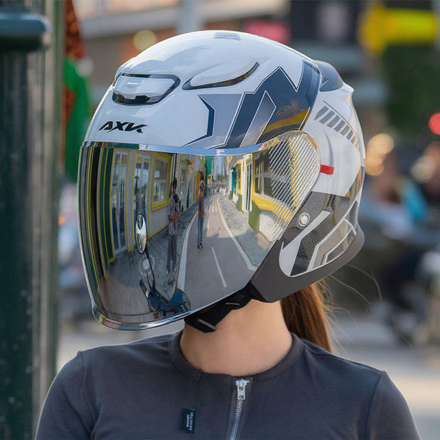 Premium Motorcycle Riding Helmet 3/4 Open-Face Design Four Seasons Thickened Shell Impact-Resistant Helmet for Men and Women
