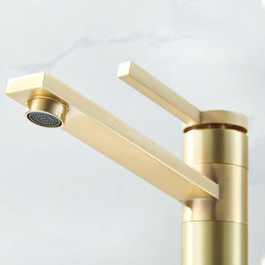 Robinet de lavabo européen en laiton avec mitigeur, cartouche céramique, montage sur comptoir, poignée <span class=keywords><strong>unique</strong></span>, pour salle de bain, norme allemande <span class=keywords><strong>WC</strong></span> - Product Image 2