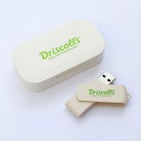 Set de Memorias USB Portátiles Biodegradables de Paja de Trigo - Almacenamiento Ecológico Promocional con Serigrafía y Grabado Láser para Empresas