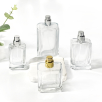 Vente chaude, flacon de parfum en verre rectangulaire personnalisé vide de 30 ml, 50 ml, 100 ml, emballage cosmétique, flacon de parfum, huile essentielle