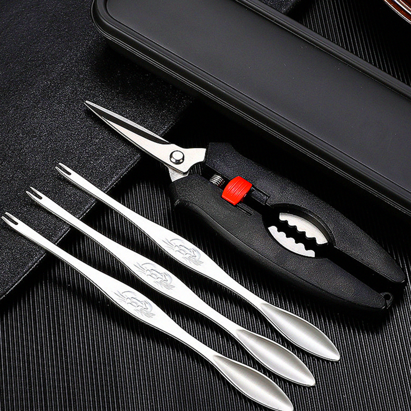 Инструмент для морепродуктов, инструмент для очистки крабов из нержавеющей стали, инструмент для креветок, зажим для лобстера, плоскогубцы, НАБОР ЗАЖИМОВ