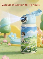 Nouvelle Bouteille Intelligente Électronique Anti-Fuite 2026 pour Enfants avec Déverrouillage par Reconnaissance Faciale, en Acier Inoxydable 316, Gobelet Isotherme Sous Vide de 600 ml avec Couvercle à Paille