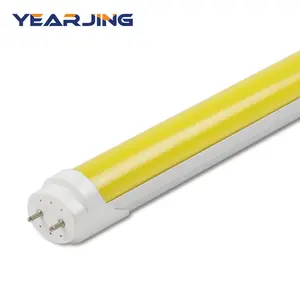 黄色のカバーホームライトT8LEDチューブライト付き耐久性のある抗UVLEDチューブランプ