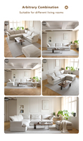 Europäisches Klassisches Designer-Sofa, Superweich, Breites Schlafsofa mit Steinmuster-Bezug aus Leinenstoff für Wohnzimmer