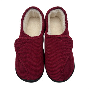 Women's Wide House Shoes Cozy Fleece Lined Non-slip Arthritis Edema Memory Foam <strong>Diabetic</strong> Corduroy <strong>Slippers</strong> - Product Image 4