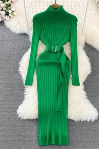 Großhandel Herbst und Winter 2022 Pullover Langes Unterkleid Temperamentvolles Strickkleid mit Hoher Taille Elastisch Eng Anliegend Hüftumschmeichelnd - Product Image 6