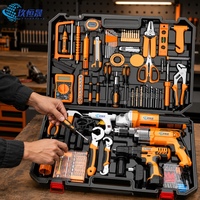 Kit d'outils multifonctionnel complet pour électricien professionnel, outils de quincaillerie domestique, kit de réparation et d'entretien, boîte à outils de rangement