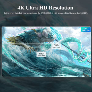 Huion <span class=keywords><strong>kamvas</strong></span> <span class=keywords><strong>pro</strong></span> 24 <span class=keywords><strong>4K</strong></span> Ultra HD diseño de arte dibujo tableta gráfica con pantalla digital pen tablette Graphique dessin - Product Image 2