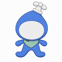 Maßgeschneiderte Cartoon-Plüsch-Maskottchen-Puppenkleidung Mini-Kochmütze und Dreieckiges Bandana-Outfit Cartoon-Plüschtier-Kostüm