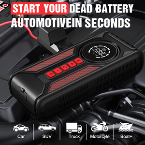 Avviatore di Emergenza per Auto con Power Bank, Caricabatterie con Batteria al Litio 7200mAh, Pompa d'Aria Portatile per Pneumatici, Avviatore per Camion e Moto - Product Image 5