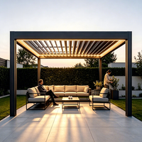 Pergola bioclimatique motorisée moderne en aluminium, toit à lamelles en aluminium 6063-T5, pergolas en aluminium