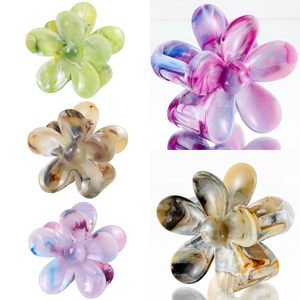 Nuevo Clip de Pelo con Forma de Flor de 8cm para Mujer, de Alta Calidad, con Tarjeta, Clip de Pelo con Diseño de Flor y Mármol, Accesorio para el Cabello, Directo de Fábrica - Product Image 5