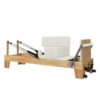 Le meilleur des meilleurs : Machine Reformer avec barre de repose-pieds réglable en bois de chêne et aluminium blanc pour studio