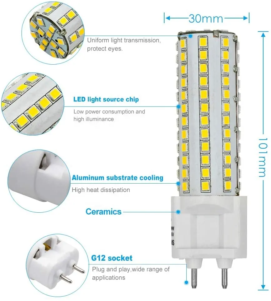 Drop Shipping 10W g12 LED-Lampe Ersetzen Sie cdm-t 35w 70w Ampulle Innen AC100-277V smd Mais Licht