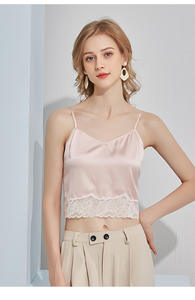 Silviye Estate Indumenti Da Notte Sexy Shirt Traspirante Rappezzatura Del Merletto di Seta Superiore di Carro Armato Delle Donne - Product Image 2