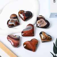 Cœurs en Sardonyx et Agate Rouge Dentelle Polie de Haute Qualité, Artisanat en Cristal Naturel pour la Décoration Intérieure