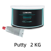 Mastic LUMORA pour carrosserie automobile, réparation automobile, substrats acryliques, peinture automobile, ponçage facile, texture fine, anti-colmatage, 2KG, mat