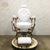 Ensemble de mobilier et équipement de salon de coiffure décoré et élégant : Chaise de coiffure et de coiffage