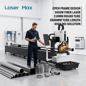 Machine de découpe laser à fibre 3000W pour tubes métalliques ronds et carrés de 110 mm, 6,5 m – Modèle économique - Product Image 1