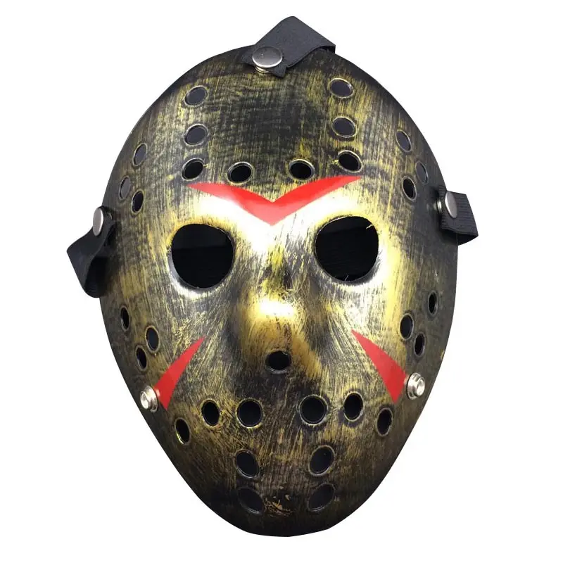 Pabrik Langsung Pesta Halloween Topeng Topeng Horor Emas Antik Perak Resin Plastik Freddy Jason War Mask