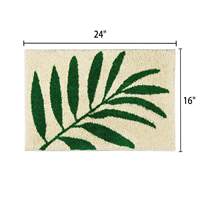 Tapis de salle de bain à motif de feuilles de palmier, tapis de bain doux et absorbant, antidérapant en TPR, lavable, pour l'entrée de la salle de bain, décoration de la maison
