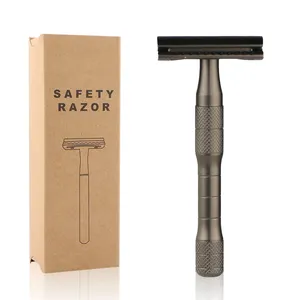 Amazon Hot Selling Matte Black Double Edge Safety Razor Private Label Shaving Safety Razor Set