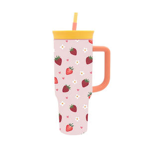 Vaso Térmico de Viaje de 40 oz con Pajita y Asa |   Soporte para Vasos de Coche |   Taza de Acero Inoxidable con Aislamiento al Vacío - Product Image 1