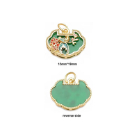 Charme doré de la méthode ancienne chinoise HD0330 pour la bonne fortune et la richesse, pendentif pour bracelet et collier DIY avec accessoires de charme en pierres précieuses