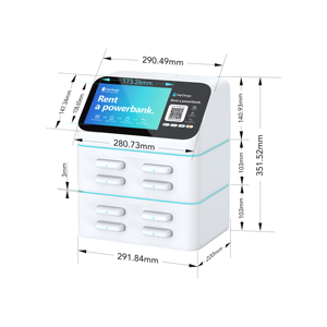Estación de <span class=keywords><strong>Alquiler</strong></span> de Baterías Portátiles HeyCharge OEM con Código QR, Pantalla LED de 8 Pulgadas, 8 Ranuras, 5000 mAh, Carga Compartida para Teléfonos Móviles - Product Image 5