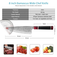 Yangjiang Custom 1-delige Japanse Professionele Keuken Slager Messen Damascus Chef Kiritsuke Set Metalen Chefs Tas