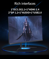 Moniteur de jeu 23,8 pouces 1080p 16:9 sans cadre, dalle VA, 165 Hz, temps de réponse de 5 ms, certifié CE FCC, effet lumineux, fourni par l'usine